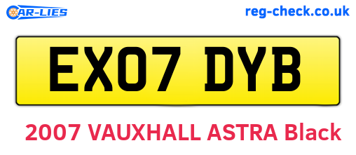 EX07DYB are the vehicle registration plates.