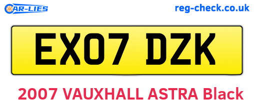EX07DZK are the vehicle registration plates.