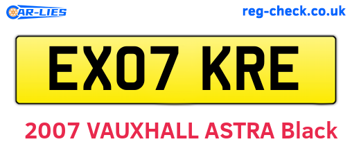 EX07KRE are the vehicle registration plates.