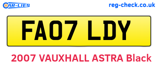 FA07LDY are the vehicle registration plates.