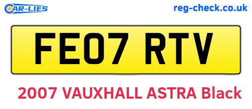 FE07RTV are the vehicle registration plates.