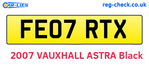 FE07RTX are the vehicle registration plates.