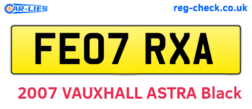 FE07RXA are the vehicle registration plates.