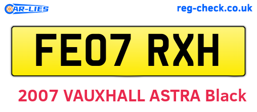FE07RXH are the vehicle registration plates.