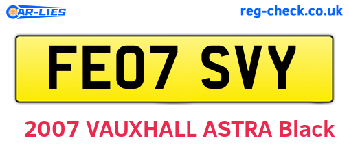 FE07SVY are the vehicle registration plates.