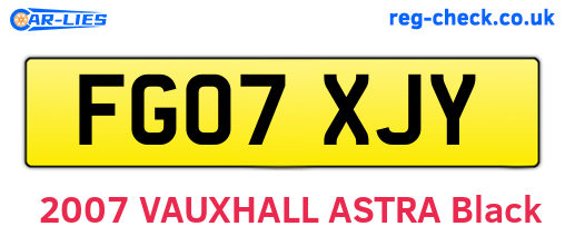 FG07XJY are the vehicle registration plates.