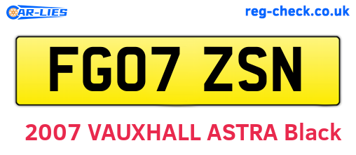 FG07ZSN are the vehicle registration plates.