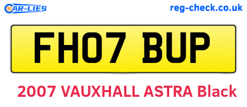 FH07BUP are the vehicle registration plates.