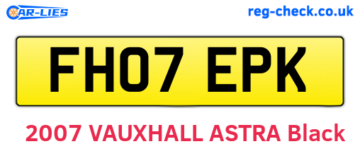 FH07EPK are the vehicle registration plates.