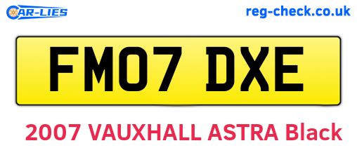 FM07DXE are the vehicle registration plates.