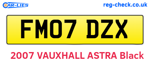 FM07DZX are the vehicle registration plates.