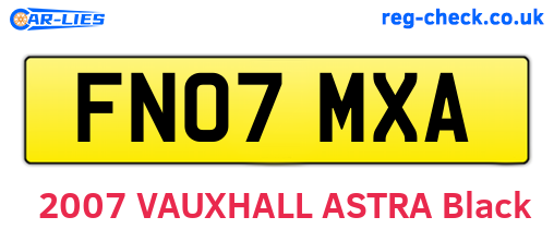 FN07MXA are the vehicle registration plates.