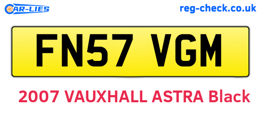 FN57VGM are the vehicle registration plates.
