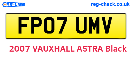 FP07UMV are the vehicle registration plates.