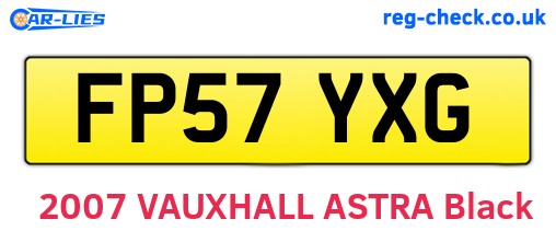 FP57YXG are the vehicle registration plates.