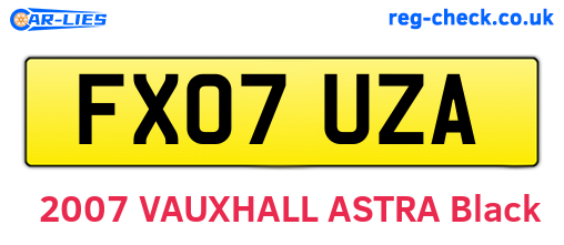 FX07UZA are the vehicle registration plates.