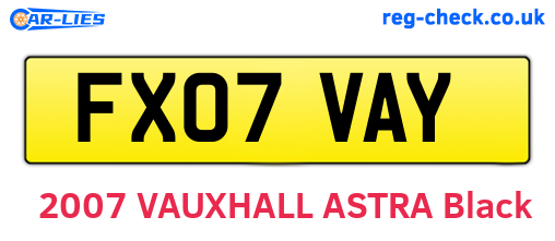 FX07VAY are the vehicle registration plates.