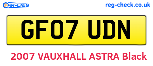 GF07UDN are the vehicle registration plates.