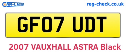 GF07UDT are the vehicle registration plates.
