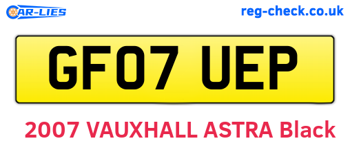 GF07UEP are the vehicle registration plates.