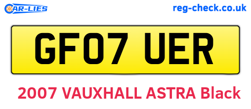 GF07UER are the vehicle registration plates.