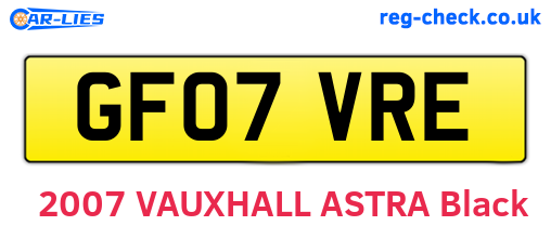 GF07VRE are the vehicle registration plates.