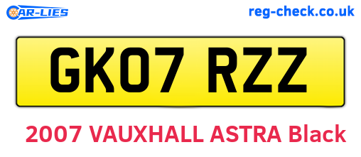 GK07RZZ are the vehicle registration plates.