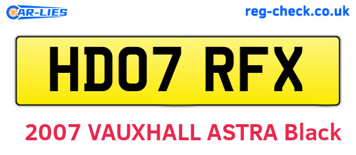 HD07RFX are the vehicle registration plates.