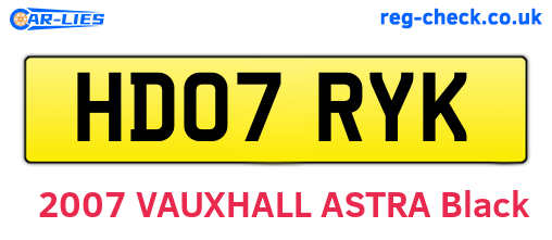 HD07RYK are the vehicle registration plates.