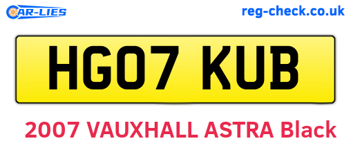 HG07KUB are the vehicle registration plates.