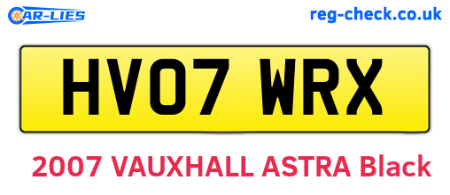 HV07WRX are the vehicle registration plates.