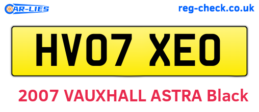 HV07XEO are the vehicle registration plates.
