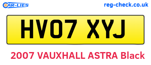 HV07XYJ are the vehicle registration plates.