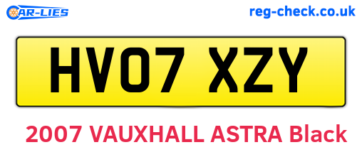 HV07XZY are the vehicle registration plates.