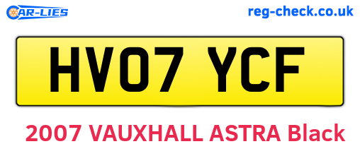 HV07YCF are the vehicle registration plates.