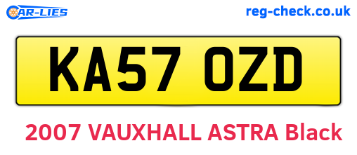 KA57OZD are the vehicle registration plates.