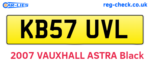 KB57UVL are the vehicle registration plates.