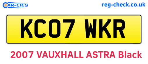 KC07WKR are the vehicle registration plates.
