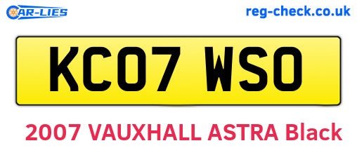 KC07WSO are the vehicle registration plates.