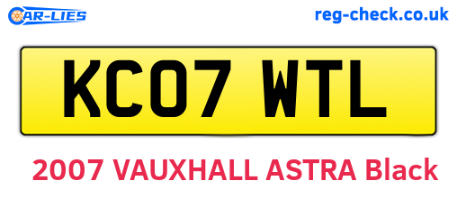 KC07WTL are the vehicle registration plates.