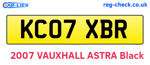 KC07XBR are the vehicle registration plates.