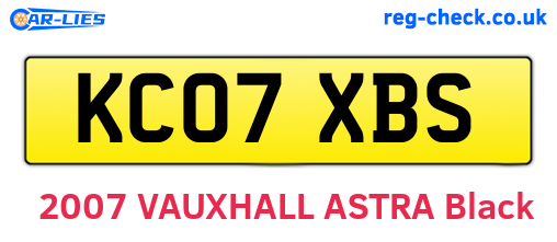 KC07XBS are the vehicle registration plates.