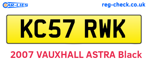 KC57RWK are the vehicle registration plates.