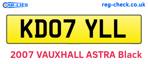 KD07YLL are the vehicle registration plates.