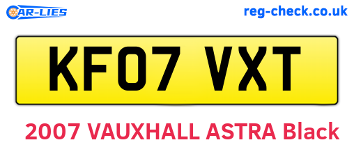 KF07VXT are the vehicle registration plates.