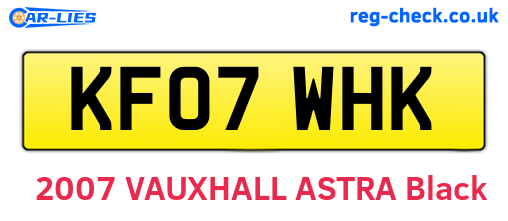KF07WHK are the vehicle registration plates.
