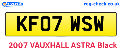 KF07WSW are the vehicle registration plates.