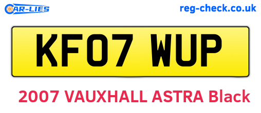 KF07WUP are the vehicle registration plates.