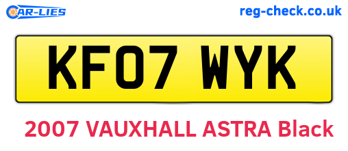 KF07WYK are the vehicle registration plates.