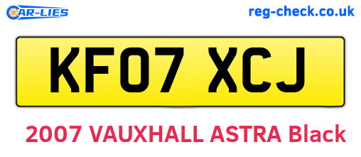 KF07XCJ are the vehicle registration plates.